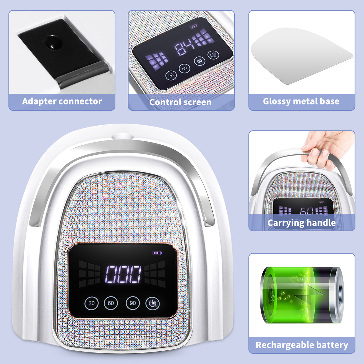 Rechargeable Cordless UV LED Nail Lamp