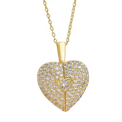 Women's Heart Opening And Closing Necklace Wings Pendant