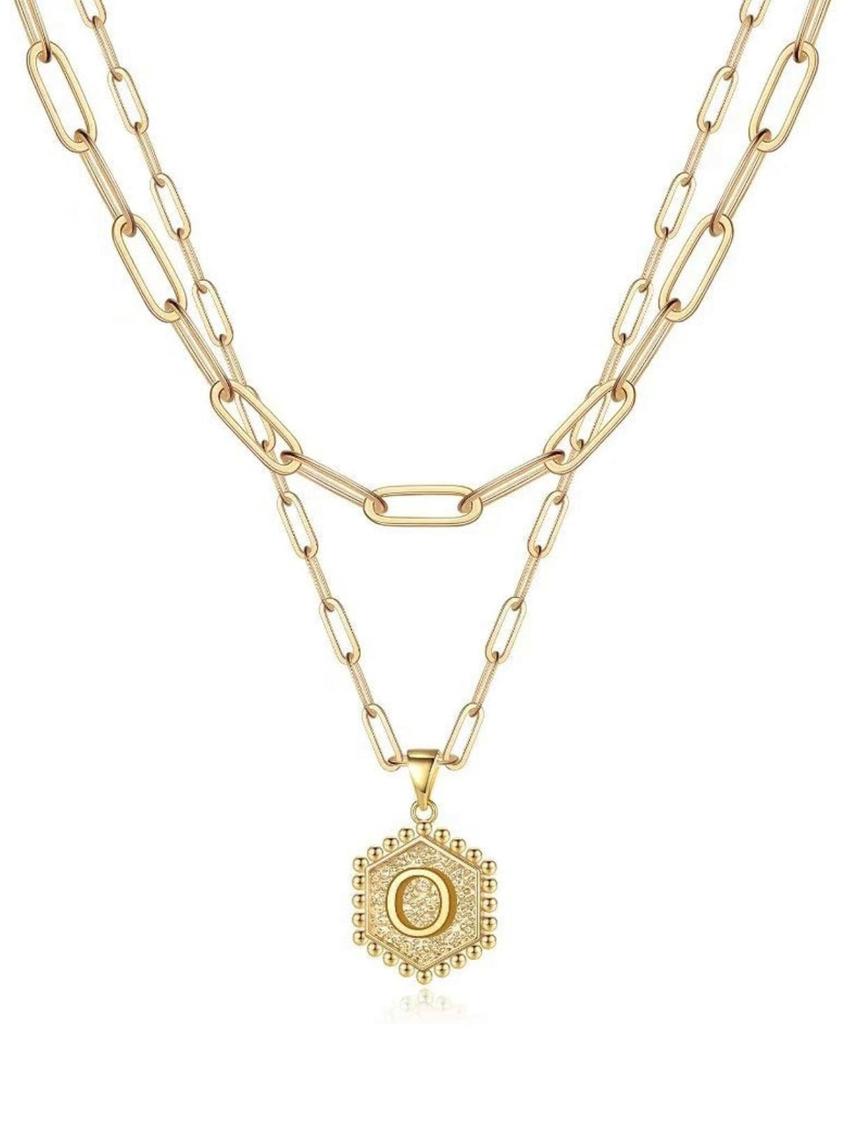 Gold Layered Initial Necklace – Elegant A–Z Letter Pendant