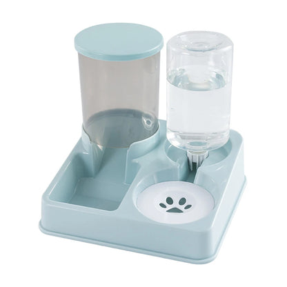 Automatic Cat Feeder Water Dispenser Set, 2 In 1 Tilted Automatic Pet Food And Water Feeder
