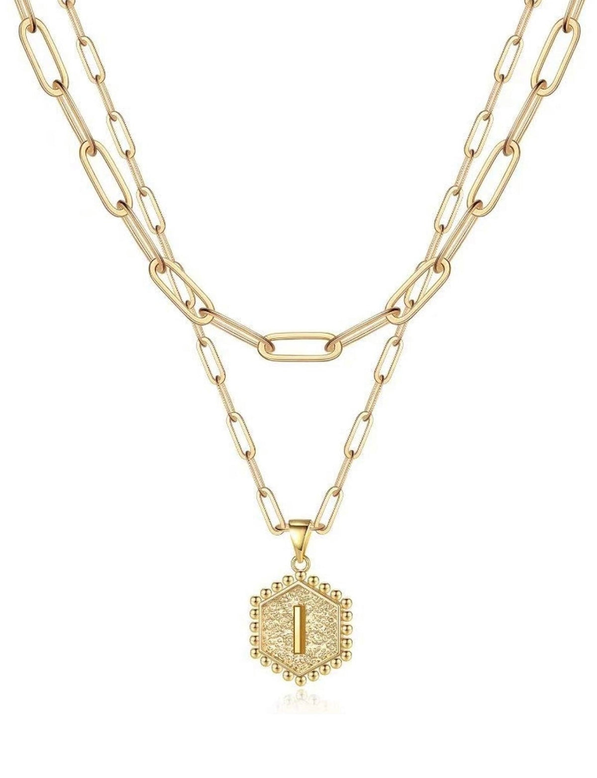 Gold Layered Initial Necklace – Elegant A–Z Letter Pendant