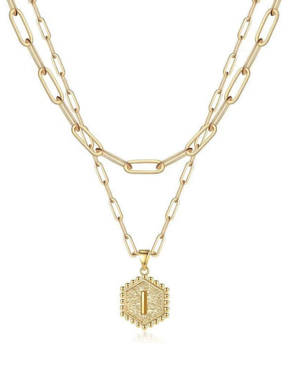 Gold Layered Initial Necklace – Elegant A–Z Letter Pendant