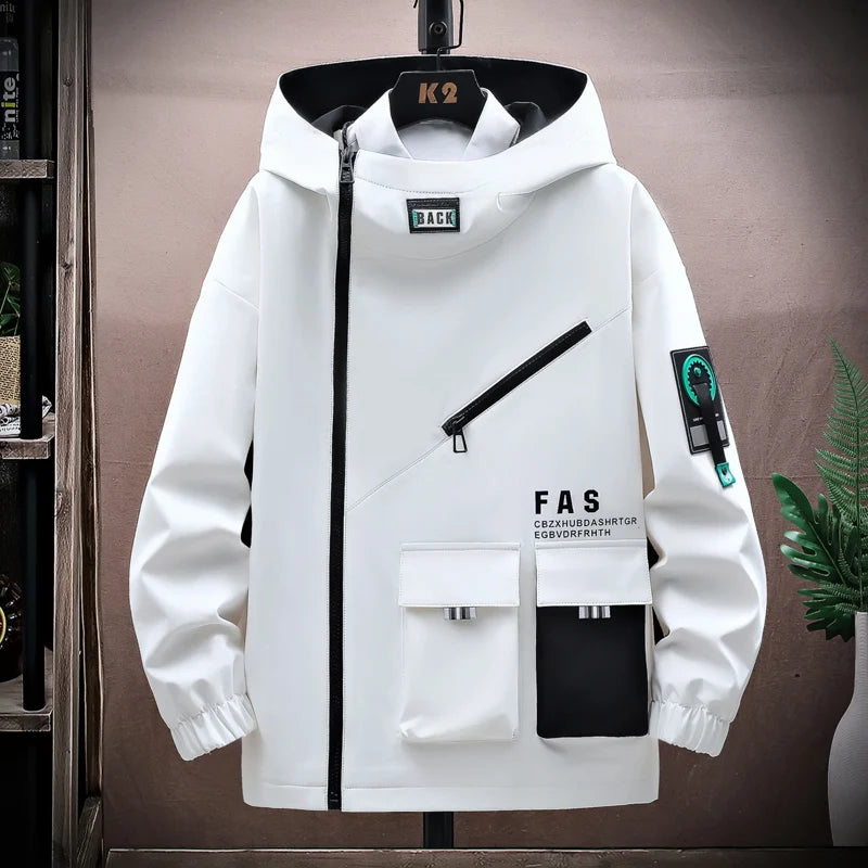 Men's Pilot Hooded Zipper Jacket Loose Pullover Front Pocket Velvet Coat