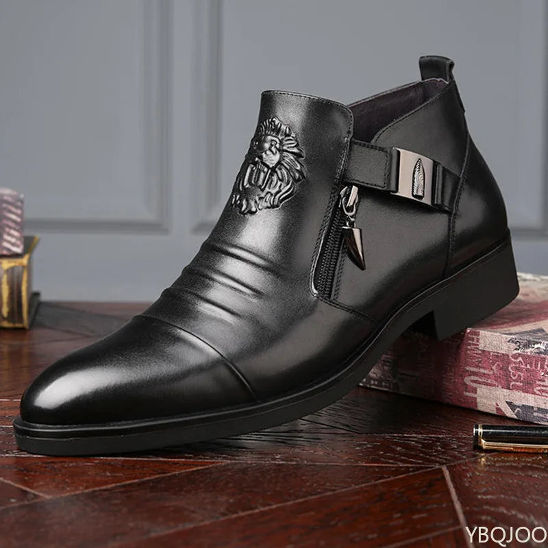 Men's Elegant Ankle-Top Non-Slip Leather Boots