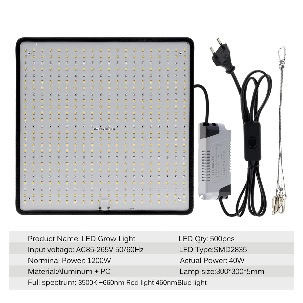 LED Grow Light Full Spectrum Phyto Lamp AC85-240V 40W  For Indoor Grow Tent Plants