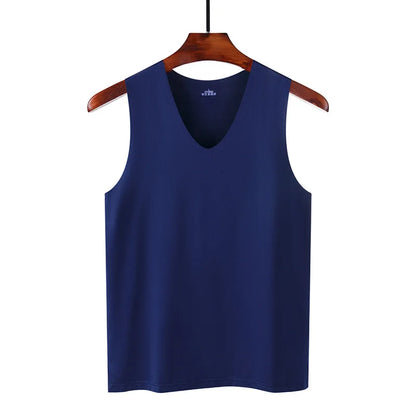 Mens Seamless Silk Tank Tops Vest Sleeveless Sport Undershirts, Cool, Gym