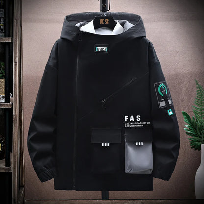 Men's Pilot Hooded Zipper Jacket Loose Pullover Front Pocket Velvet Coat