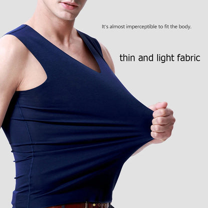 Mens Seamless Silk Tank Tops Vest Sleeveless Sport Undershirts, Cool, Gym