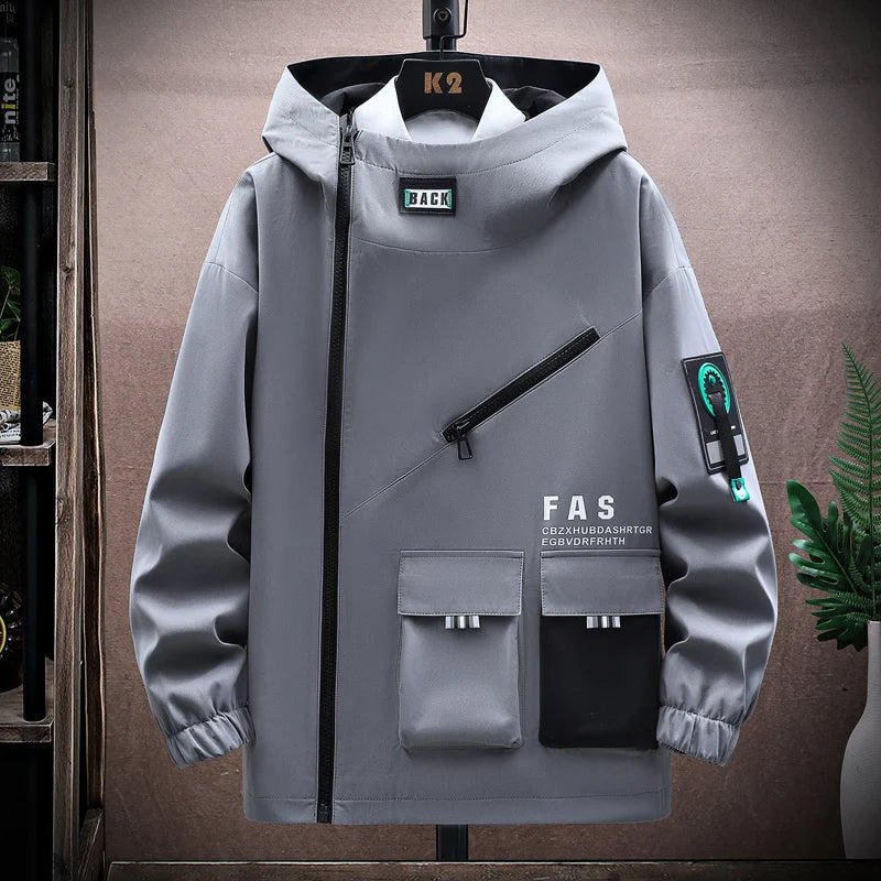 Men's Pilot Hooded Zipper Jacket Loose Pullover Front Pocket Velvet Coat