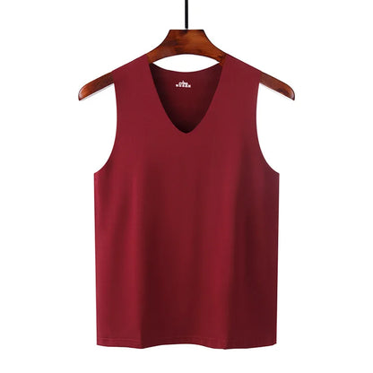 Mens Seamless Silk Tank Tops Vest Sleeveless Sport Undershirts, Cool, Gym