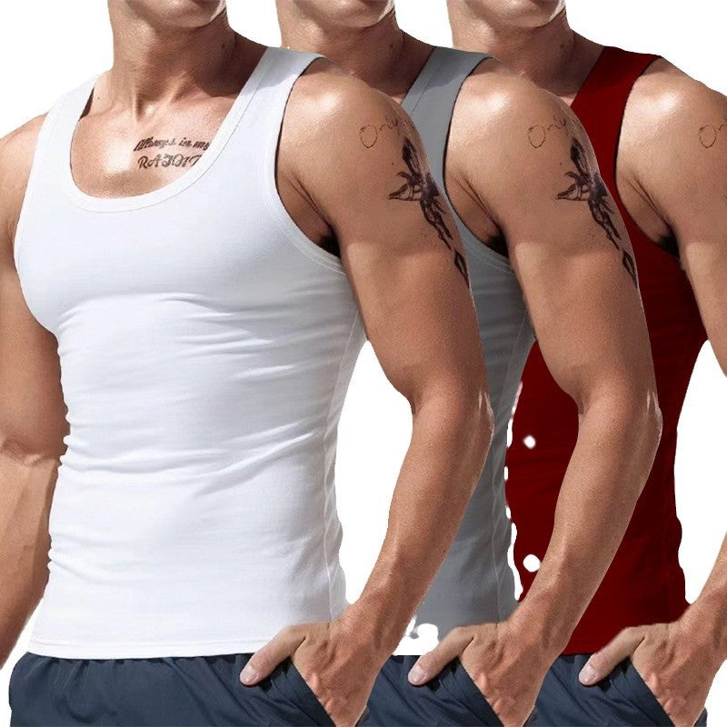 Men's Summer Multicolor 3Pc Short Sleeve Tank Tops