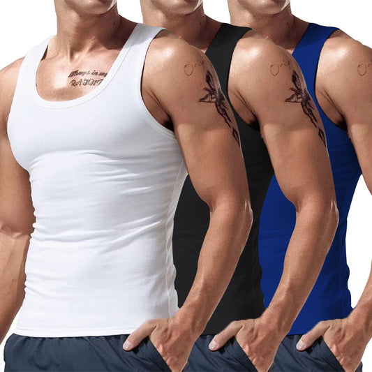 Men's Summer Multicolor 3Pc Short Sleeve Tank Tops