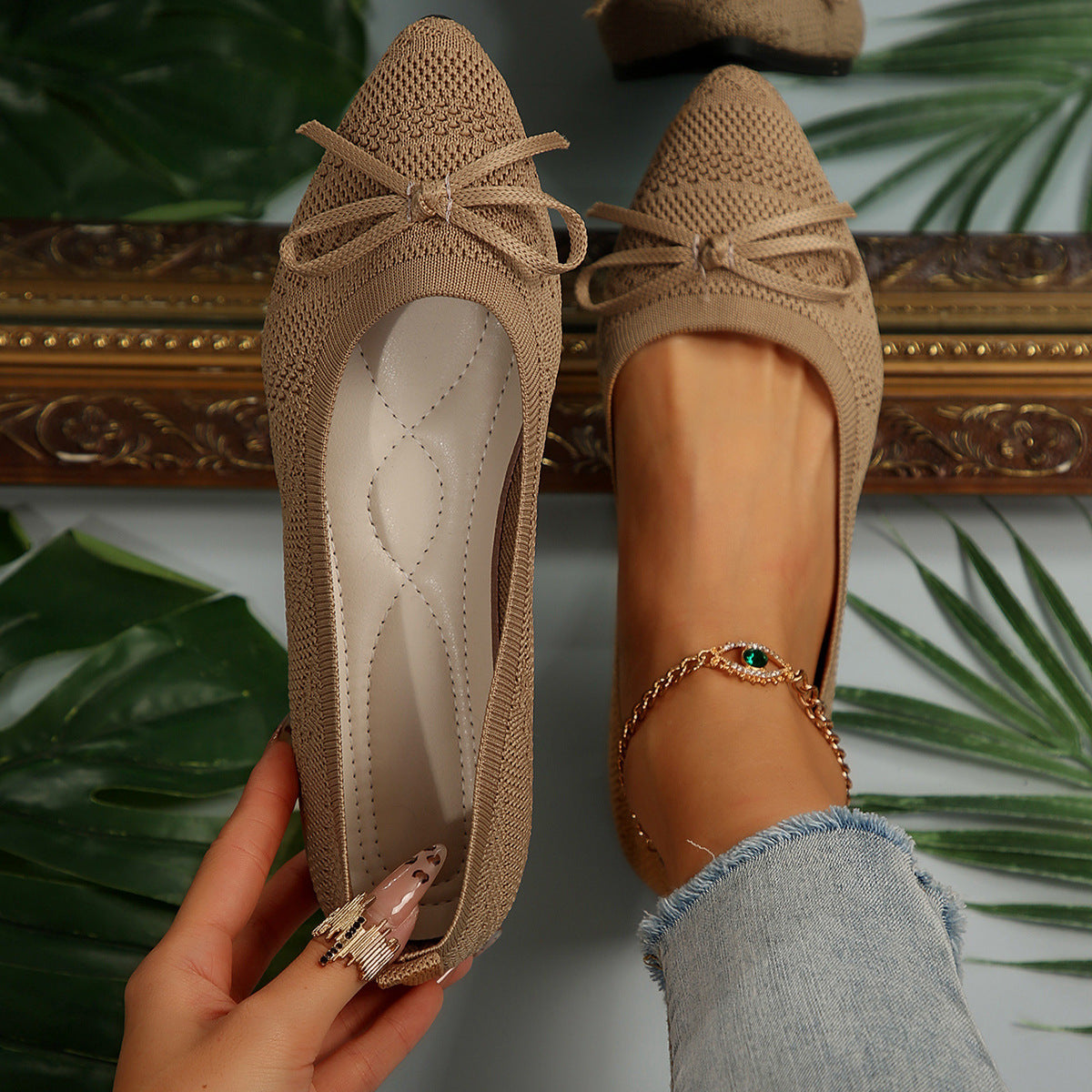 Women's Bow Knitted Loafers
