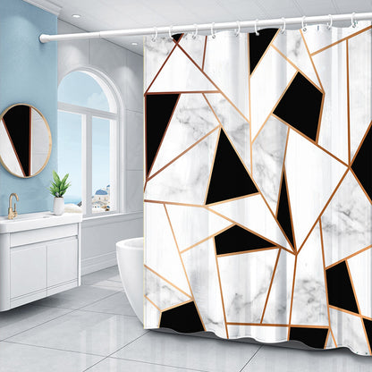 Geometric Tile Shower Curtain Set