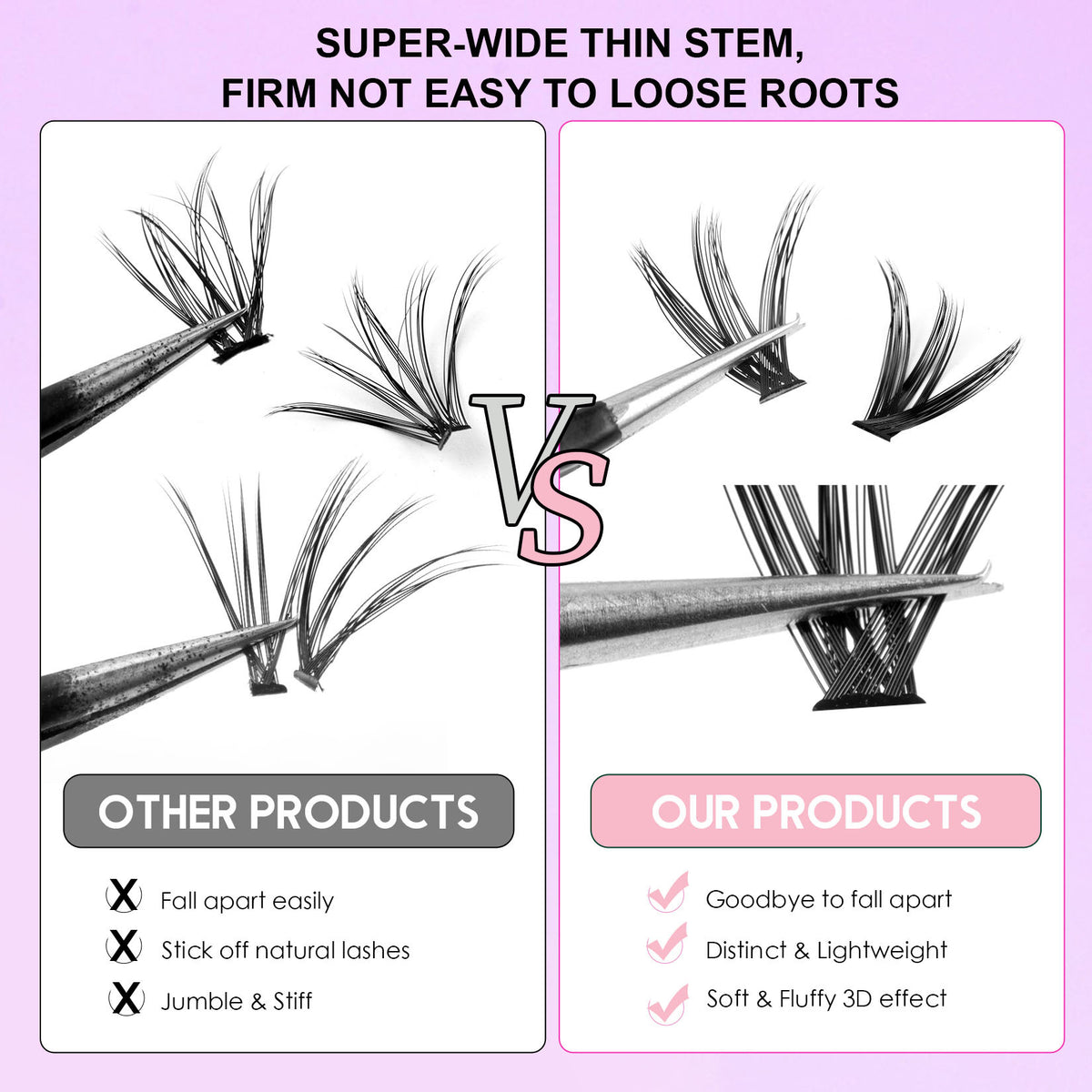 12 Row Clusters Of 240 Segmented Lashes Set