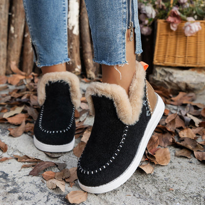 Women's Denim Fur Plush Boots
