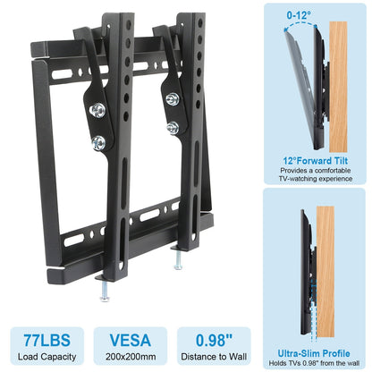 TV Wall Mount Bracket Tilt For 13in-42in