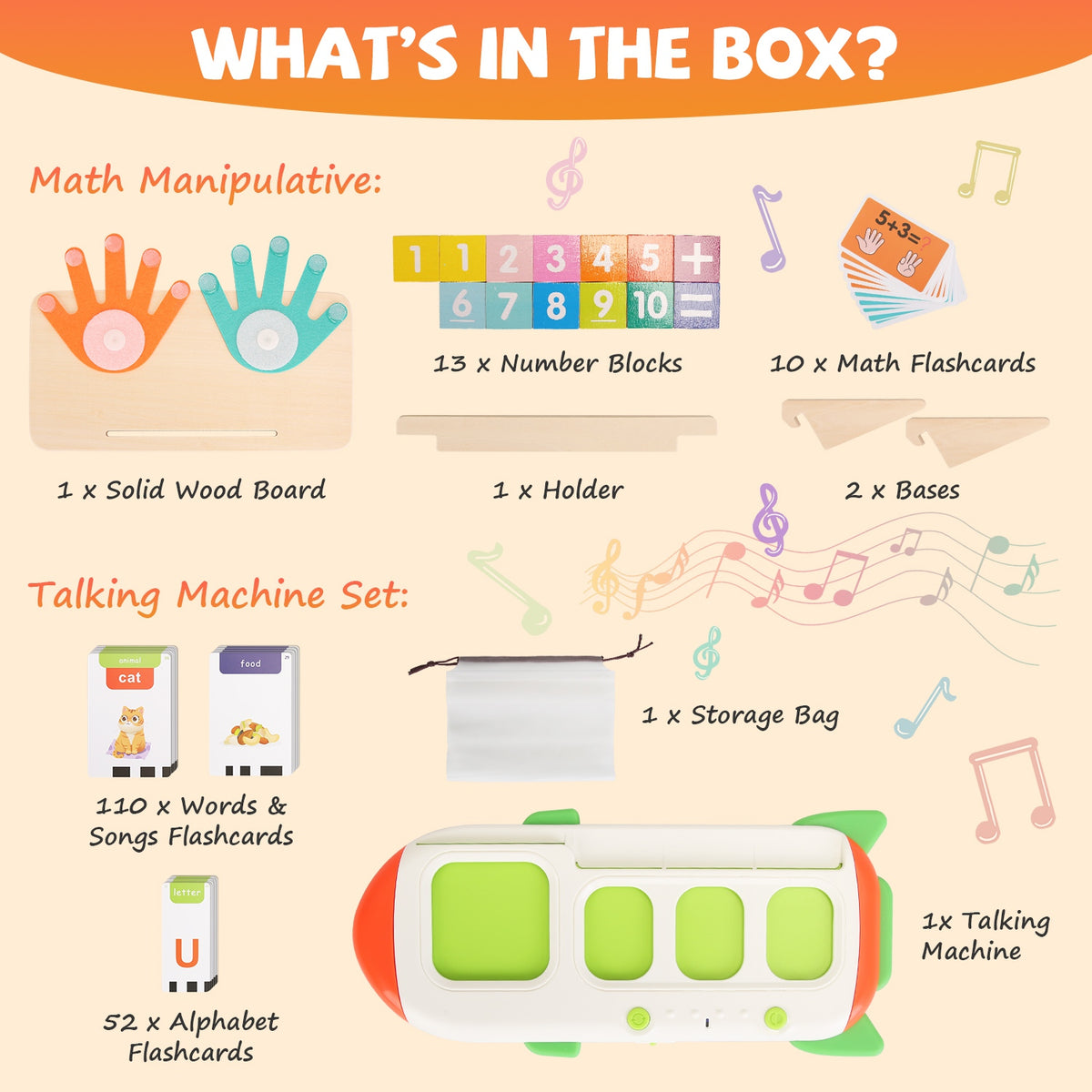 Talking Flash Cards And Finger Counting Math Board Interactive Learning Toys For Kids