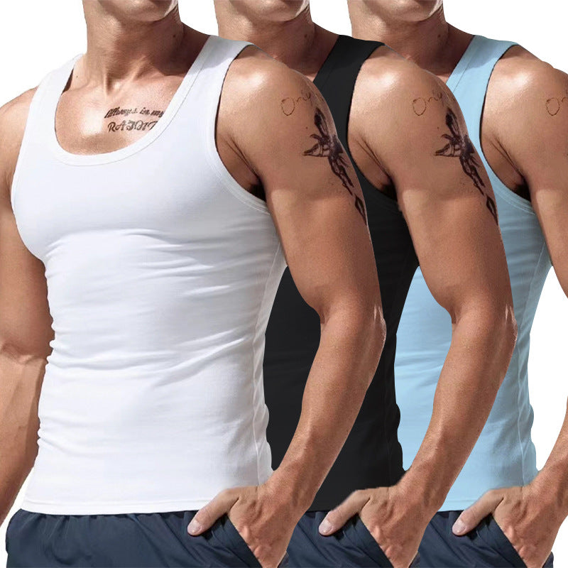 Men's Summer Multicolor 3Pc Short Sleeve Tank Tops