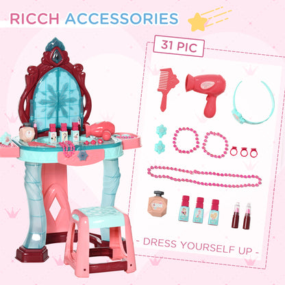 Kids Vanity Set with Self-Opening Mirror