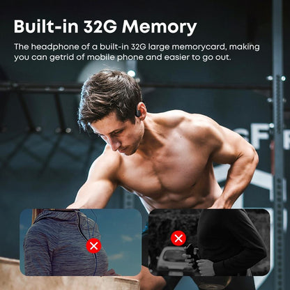 Waterproof Bluetooth 5.4 Headphones with 32GB TF Card – IPX-8, ENC Noise Cancellation, 15-Hr Battery