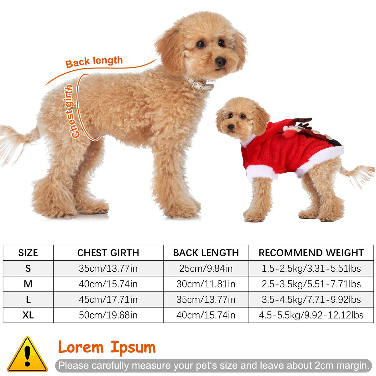 1Pc Pet Christmas Clothes Santa Claus Reindeer Antlers Costume