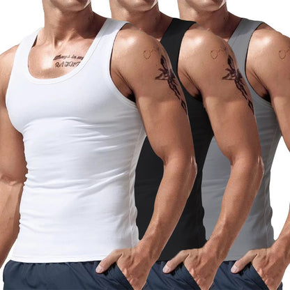 Men's Summer Multicolor 3Pc Short Sleeve Tank Tops
