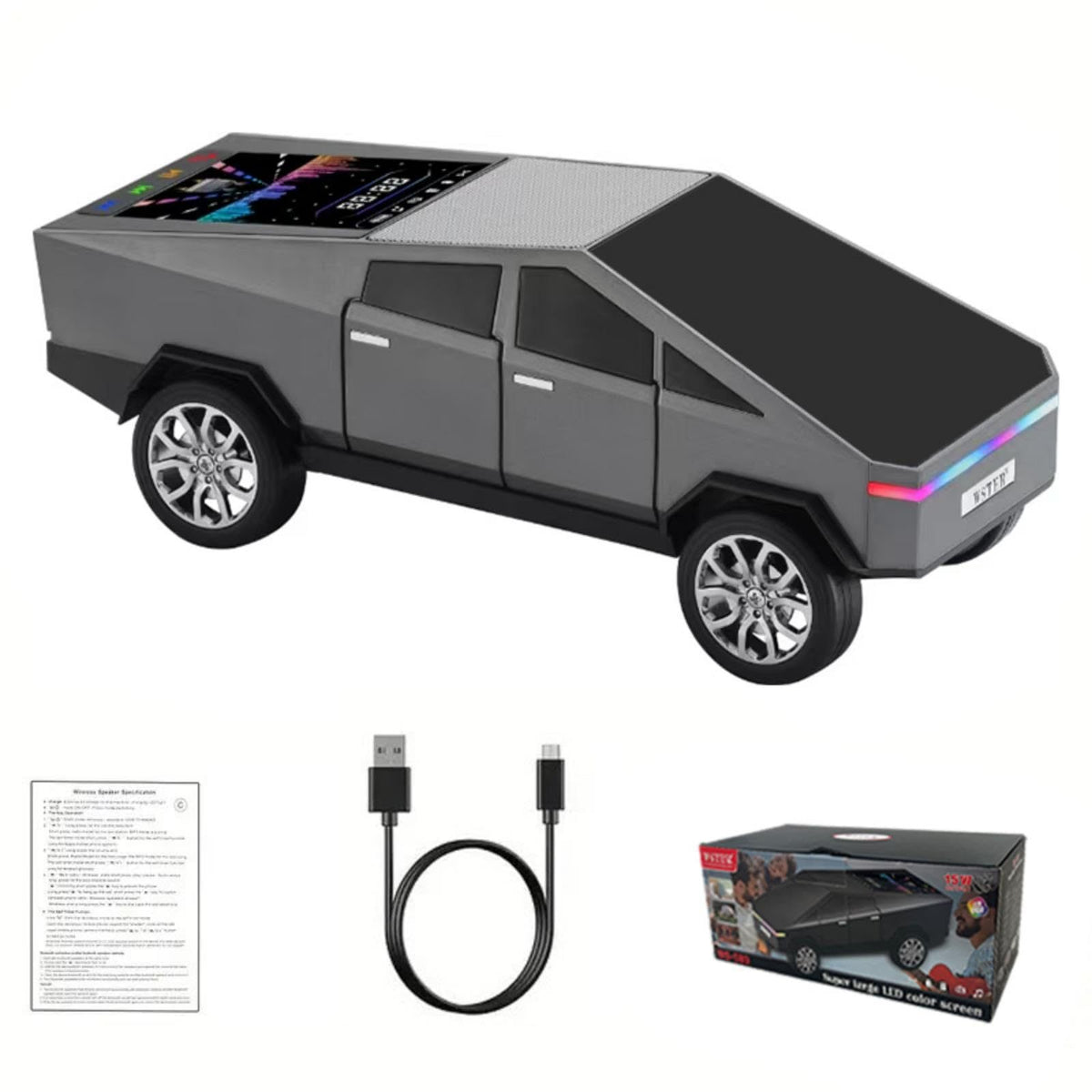 Bluetooth Pickup Truck Portable Speaker With Display