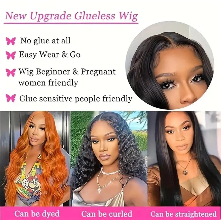 No Glue Wig Human Hair Pre Pull 13x4 HD Lace