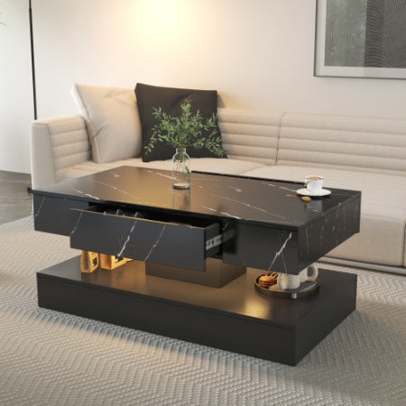 Coffee Table For Living Room with LED Lights 6.93IN