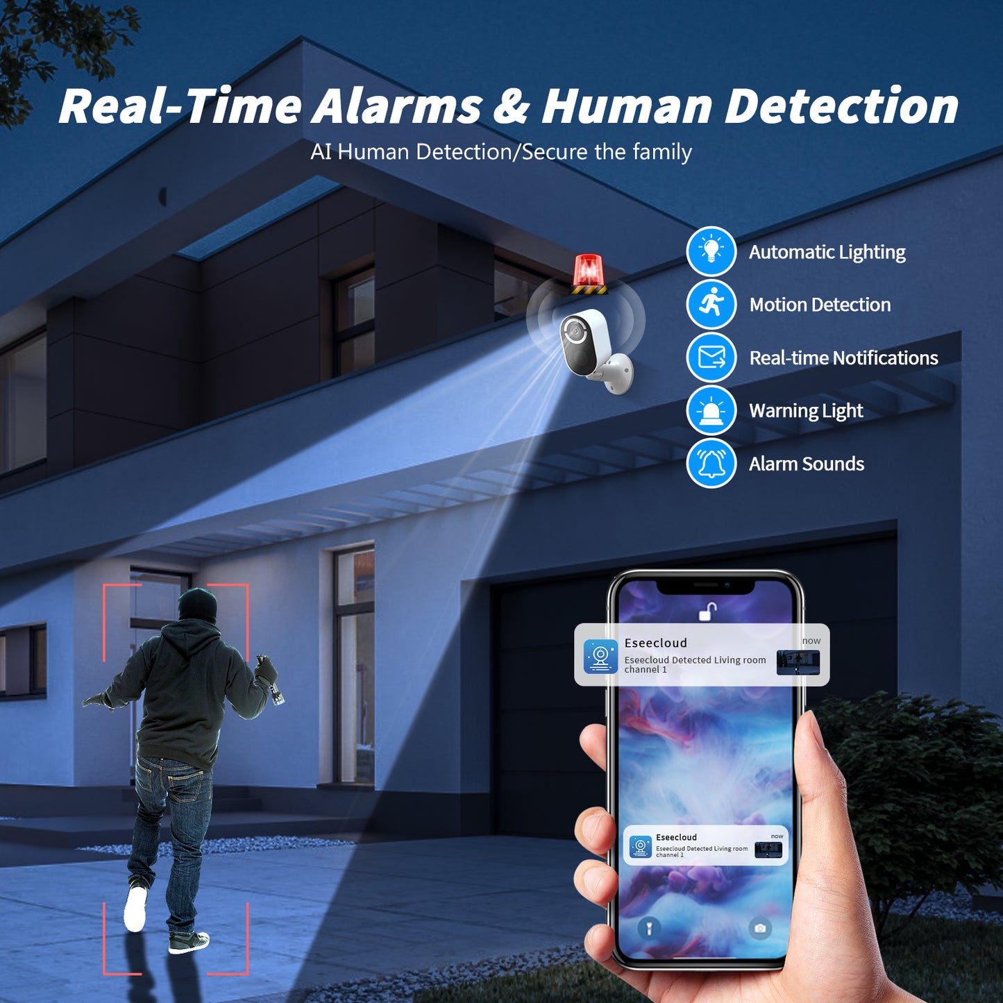 Wireless Outdoor Solar-Powered Security Camera