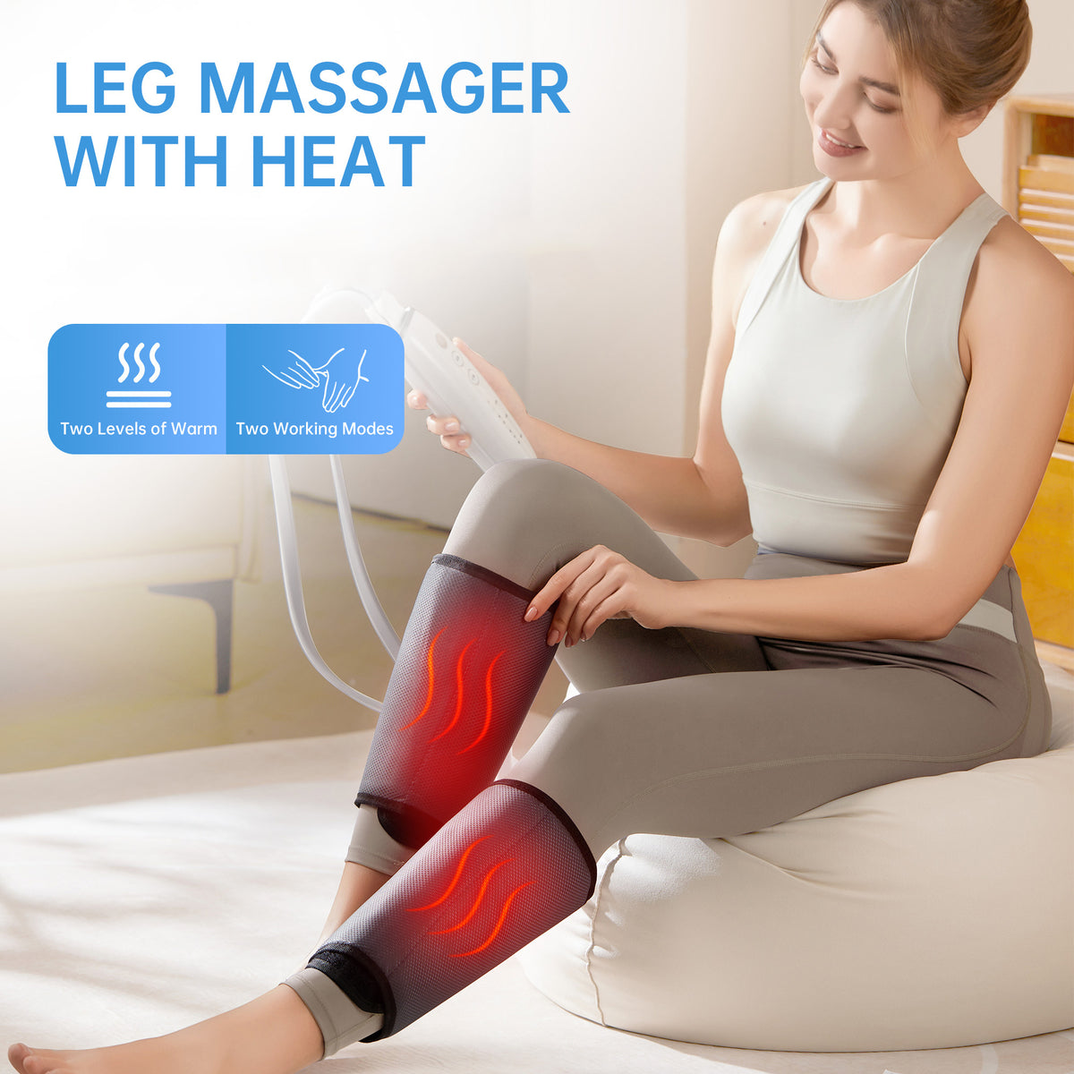Leg Massage Device 3 Levels Of Pressure And Heat Therapy