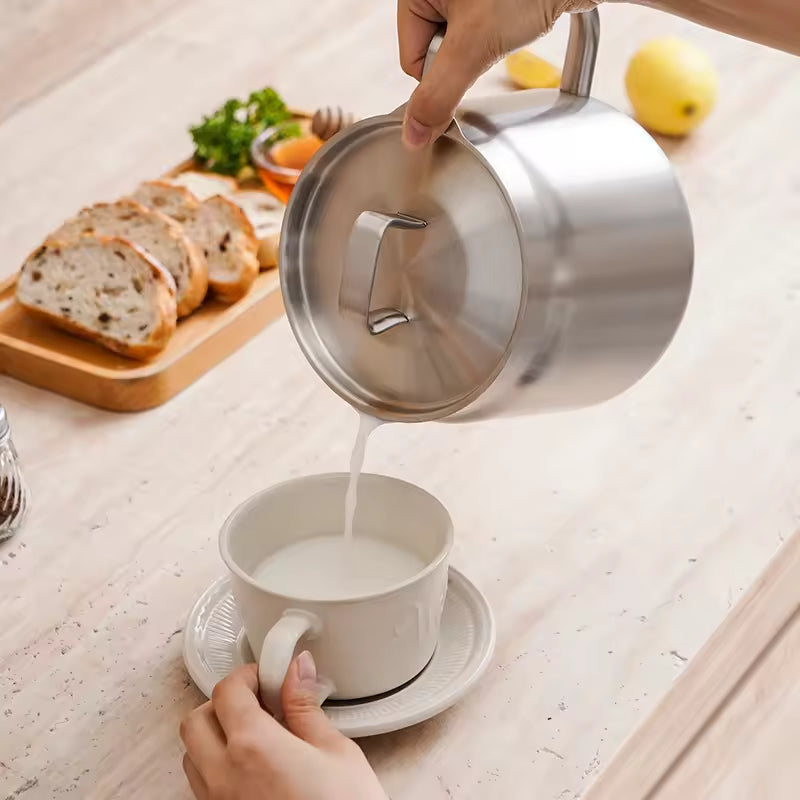 Stainless Steel Oil Filter Pot with Mesh Filter – 2L, Heat-Resistant & Rust-Proof, Silver