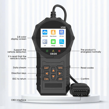 Automotive OBD2 Car Check Engine Fault Diagnostic Tool