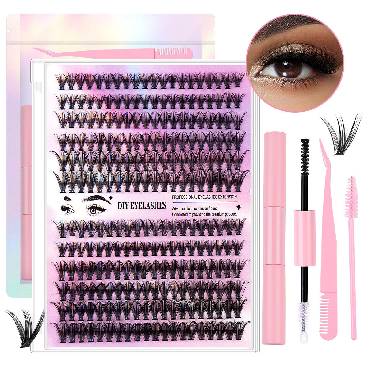 12 Row Clusters Of 240 Segmented Lashes Set