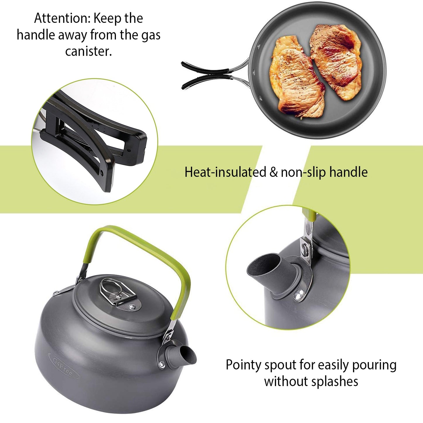 12Pc Camping Cookware Aluminum Set