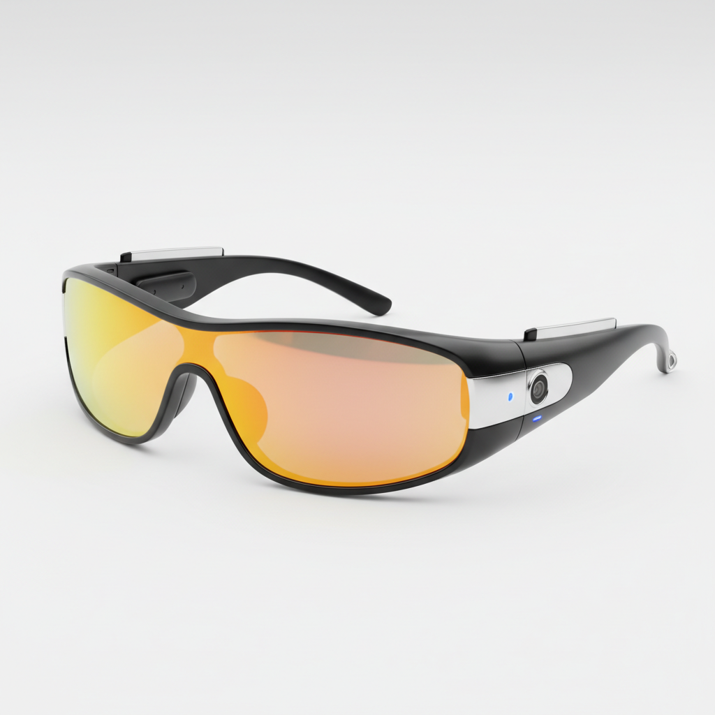 AI smart glasses with camera and Bluetooth orange mirror lens